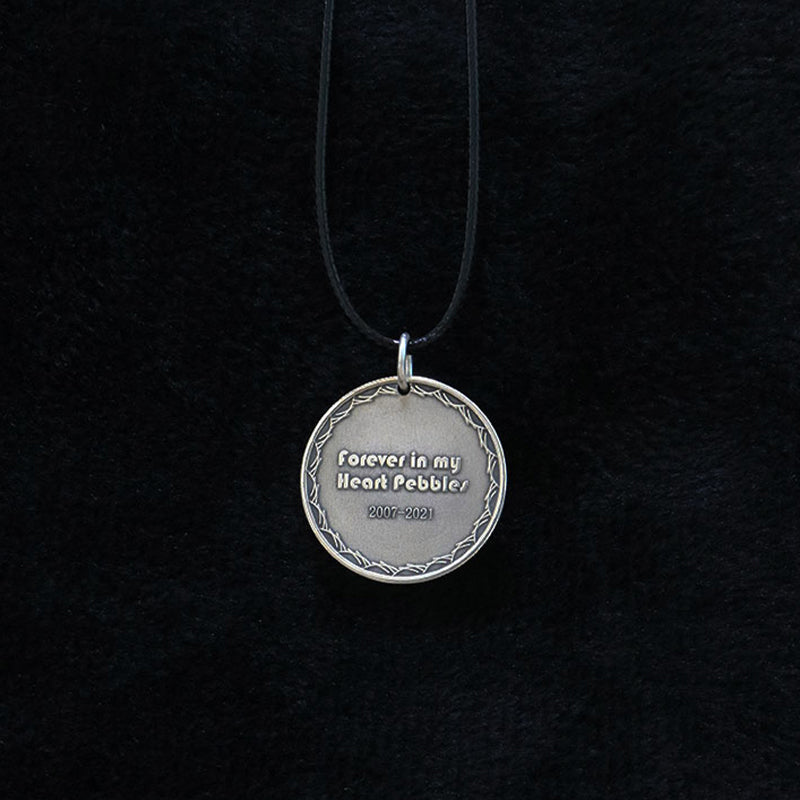 Pet Commemorative Vintage Engraved Photo 999 Fine Silver Coin
