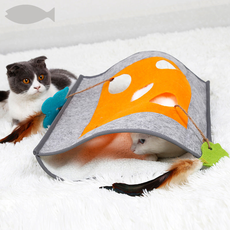Felt Cloth Cat Play Bag