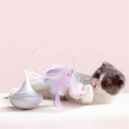 Automatic Rotation Feather Tumbler Interactive Cat Toy