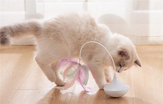 Automatic Rotation Feather Tumbler Interactive Cat Toy