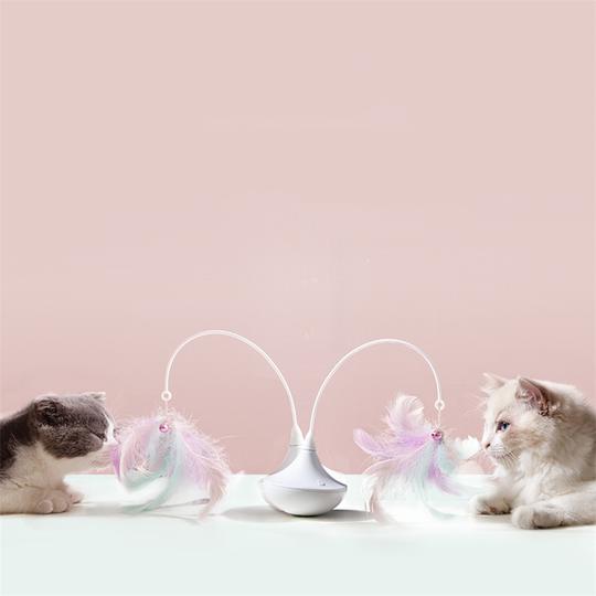 Automatic Rotation Feather Tumbler Interactive Cat Toy