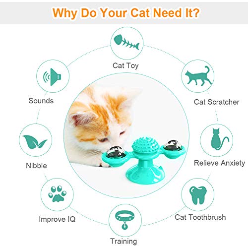 Butterfly Spinning Windmill Toothbrush Clean Cats Toys