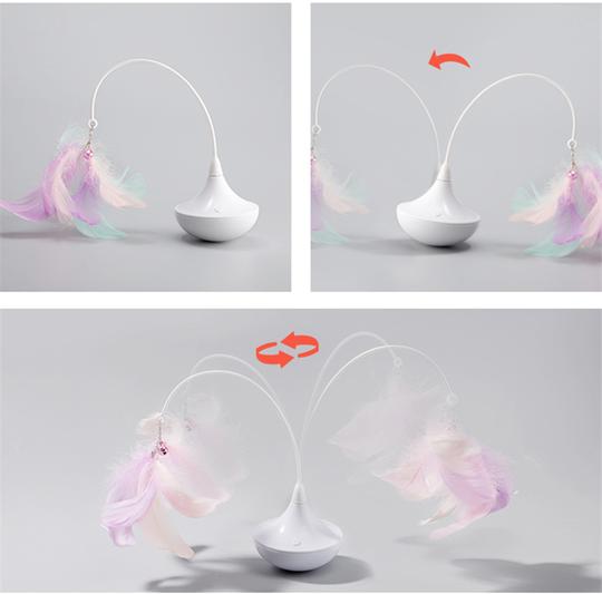 Automatic Rotation Feather Tumbler Interactive Cat Toy