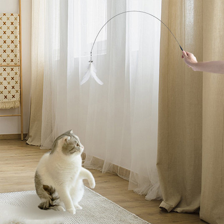 2 in 1 Detachable Interactive Feather Teasing Cat Toy