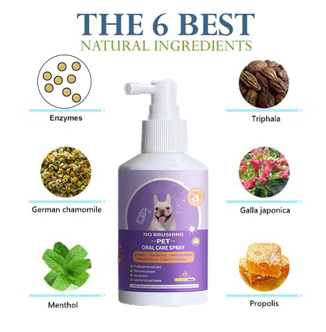🔥Pet Teeth Cleaning Spray for Cats& Dogs, Eliminate Bad Breath, Targets Tartar & Plaque, Without Brushing🔥