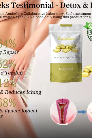 AnnieCare PRO Sofortiger Juckreizstopper &amp; Natürliche Entgiftung &amp; Straffende Reparatur &amp; Pink and Tender Natürliche Kapseln 