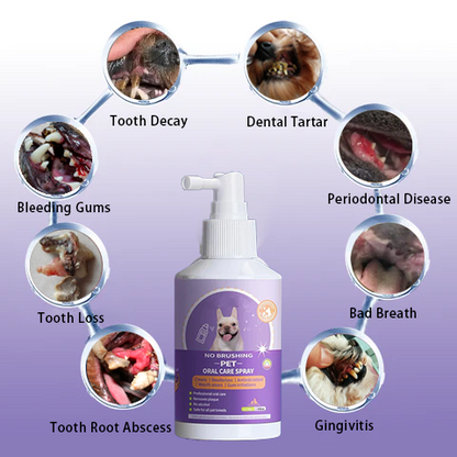 🔥Pet Teeth Cleaning Spray for Cats& Dogs, Eliminate Bad Breath, Targets Tartar & Plaque, Without Brushing🔥
