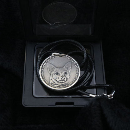 Pet Commemorative Vintage Engraved Photo 999 Fine Silver Coin