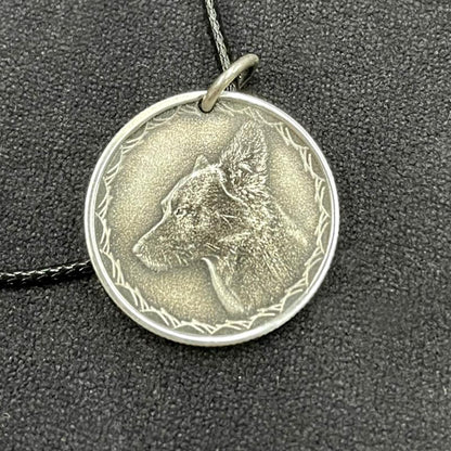Pet Commemorative Vintage Engraved Photo 999 Fine Silver Coin