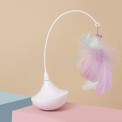 Automatic Rotation Feather Tumbler  Interactive Cat Toy