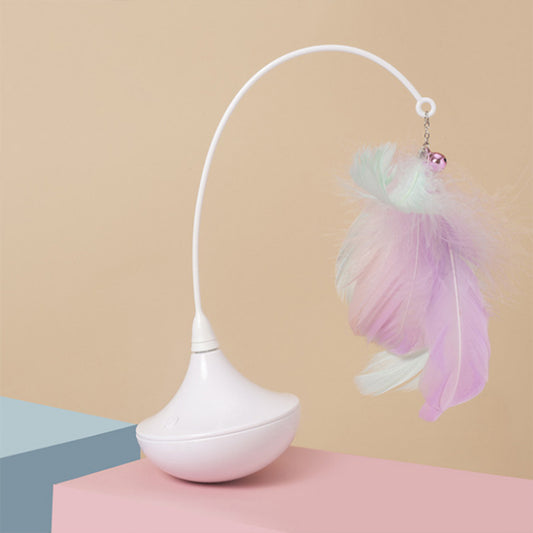 Automatic Rotation Feather Tumbler  Interactive Cat Toy