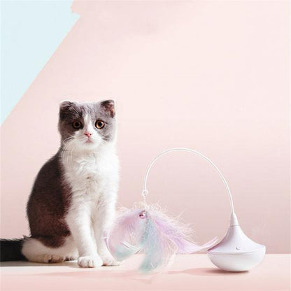 Automatic Rotation Feather Tumbler  Interactive Cat Toy
