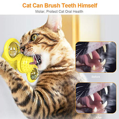 Butterfly Spinning Windmill Toothbrush Clean Cats Toys