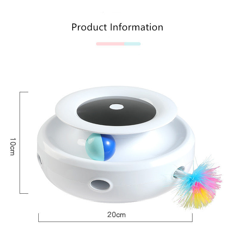 Electric Donut Disk Turntable Interactive Feather Cat Toy