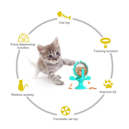 Interactive Cat Treat Puzzle Toy - Pets Food Slow Leak Dispenser - Pet IQ Training Toy - Stop Overeating