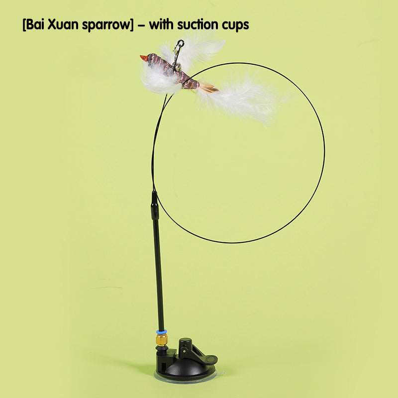 Detachable Feather Teaser Interactive Cat Toy With Strong Suction Cups