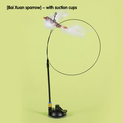 Detachable Feather Teaser Interactive Cat Toy With Strong Suction Cups