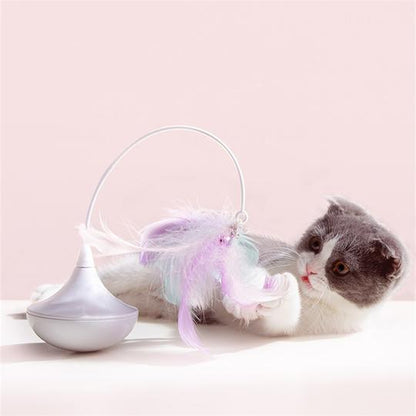 Automatic Rotation Feather Tumbler  Interactive Cat Toy