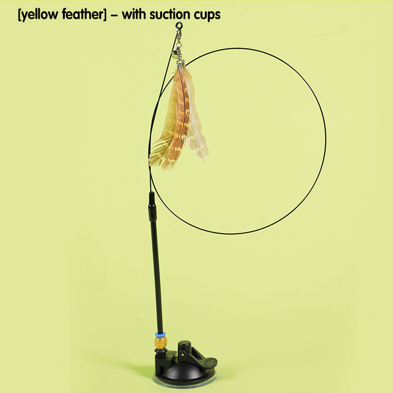 Detachable Feather Teaser Interactive Cat Toy With Strong Suction Cups