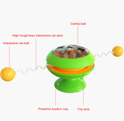 Interactive Rotating Turntable Indoor Cat Toy with Catnip