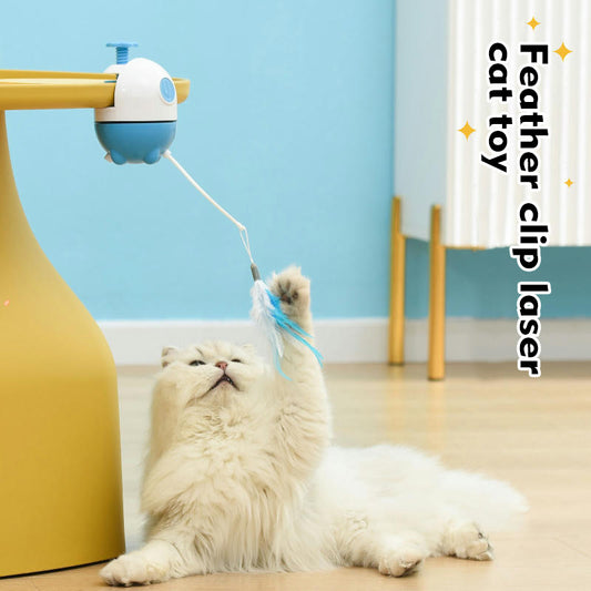 Feather Clip Laser Cat Toy