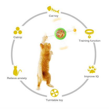Interactive Rotating Turntable Indoor Cat Toy with Catnip