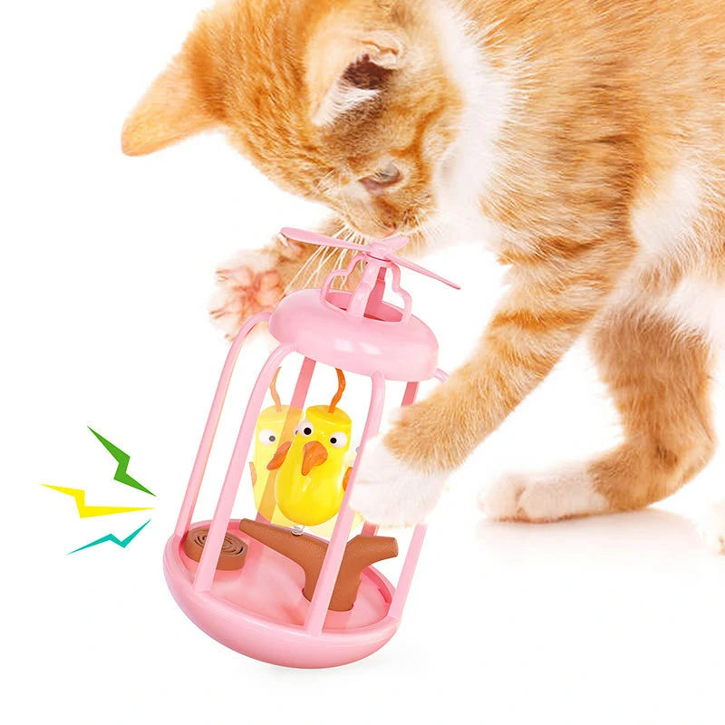 Interactive Birdcage Squeaky Toy for Indoor Cats