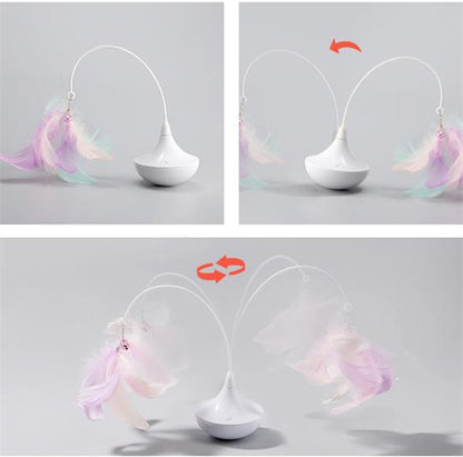 Automatic Rotation Feather Tumbler  Interactive Cat Toy