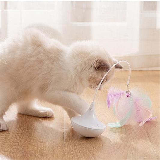 Automatic Rotation Feather Tumbler  Interactive Cat Toy