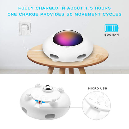 Automatic UFO Indoor Rotating Feather Cat Toy