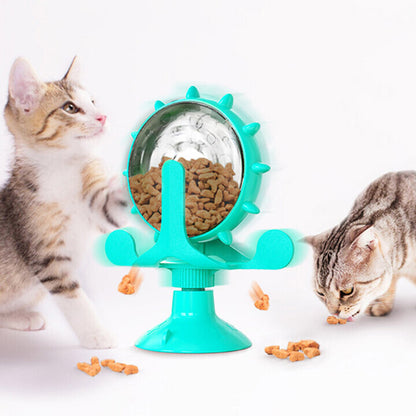 Interactive Cat Treat Puzzle Toy - Pets Food Slow Leak Dispenser - Pet IQ Training Toy - Stop Overeating